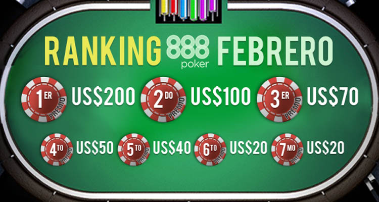 ranking febrero 888poker